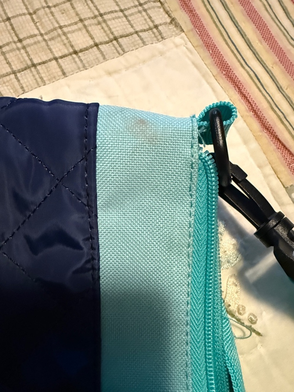 Disney Quilted Stitch Tote Bag - Turquoise, Navy & Pink - Picture 8 of 8